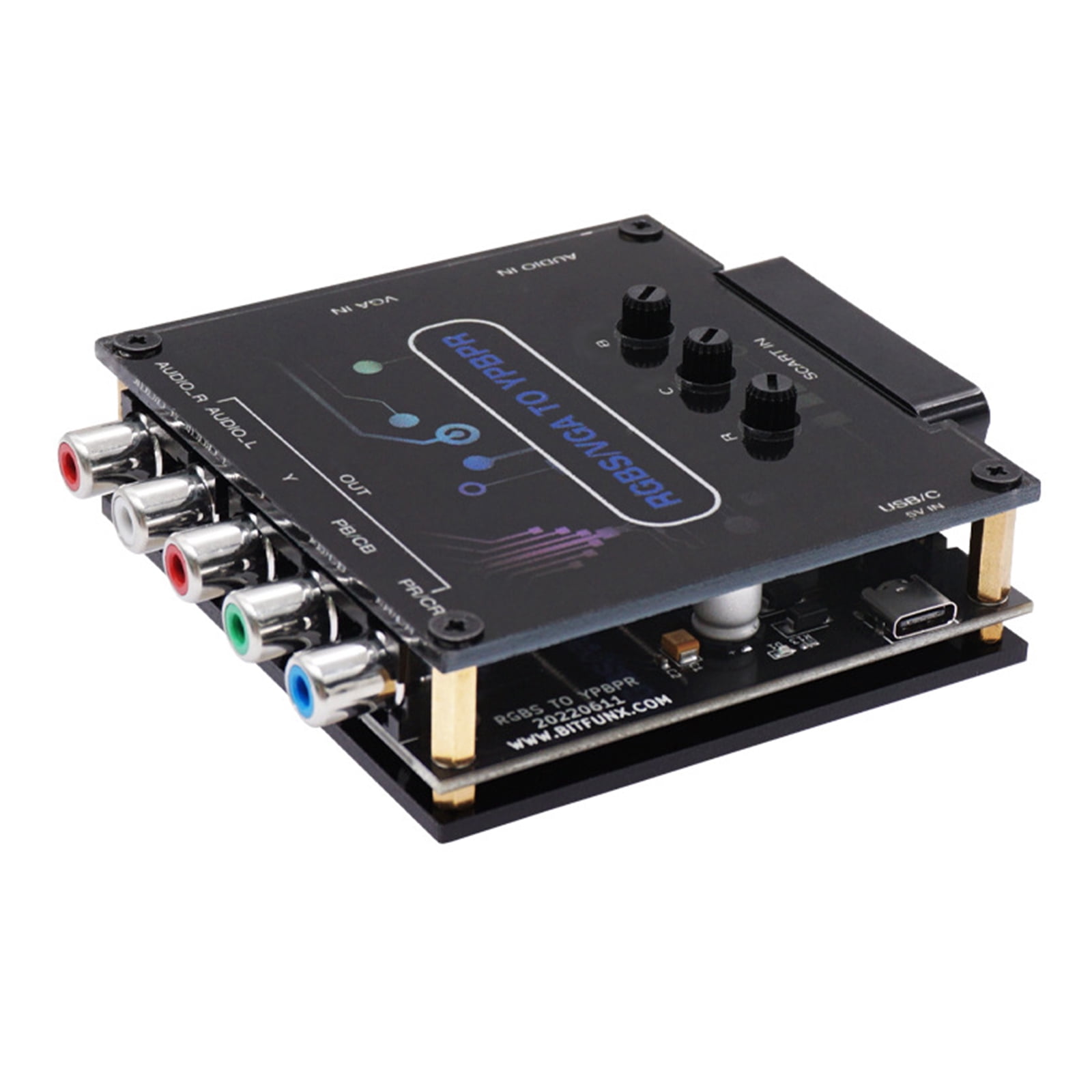 JZROCKER Composite Video Audio Converter Adapter 720p 1080p RGBS VGA SCART to YPBPR