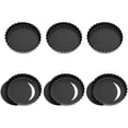 thumbnail image 2 of Molde para tarta pequeño, paquete de 8, molde para quiche con base elevable, moldes para tarta, revestimiento antiadherente, 4 pulgadas para pan de quiche, negro, 2 of 7