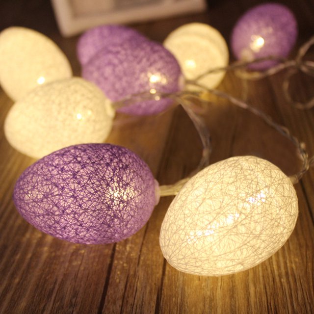 Bangcool LED String Light Colorful Battery Powered Cute Egg Shape Fairy Light Decorative Light String for Christmas Easter Decor