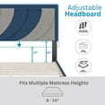 thumbnail image 3 of Boyd Sleep Sail Away Blue/Gray Linen King Size Fully Upholstered Platform Bed Frame with Adjustable Headboard, 3 of 12