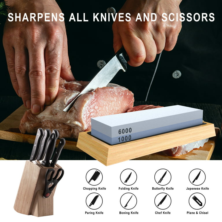 Whetstone Sharpening Stone 400/1000 Grit Kit,Whetstone Knife Sharpener  Stone With Non-Slip Base,Chef Wet Stone For Knives,Blades,Waterstone  Kitchen