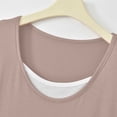 thumbnail image 5 of Women's Soft Short Sleeve Nightgown Crew Neck Stretchy Comfortable Loose Midi Bedroom Loungewear Dress Khaki L, 5 of 5