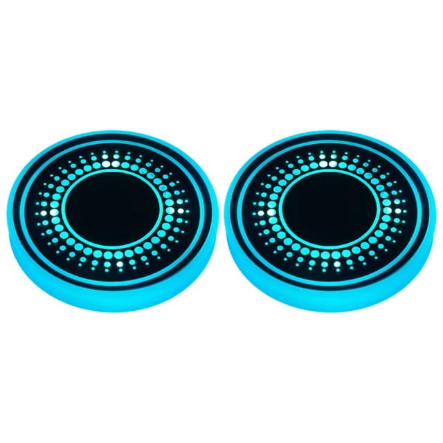 LED Car Cup Holder Lights, Rechargeable Light Up Car Accessories for Cup Holders, 7 Color Changing Luminous Coaster, Automatic Sensing Car Coasters for Cup Holders