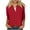 Red, variant on Nmnitkp Cartigan Light and Comfortable Womens Round Neck 3/4 Sleeve Tops Button T-Shirts Solid Loose Cute Tunic Tee Blouses