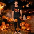 thumbnail image 2 of Family Pajamas Matching Sets - 2 piece Halloween Print Short Sleeve Tops + Pants Sleepwear,Casual Family Outfits Sets for L Pjs, 2 of 8