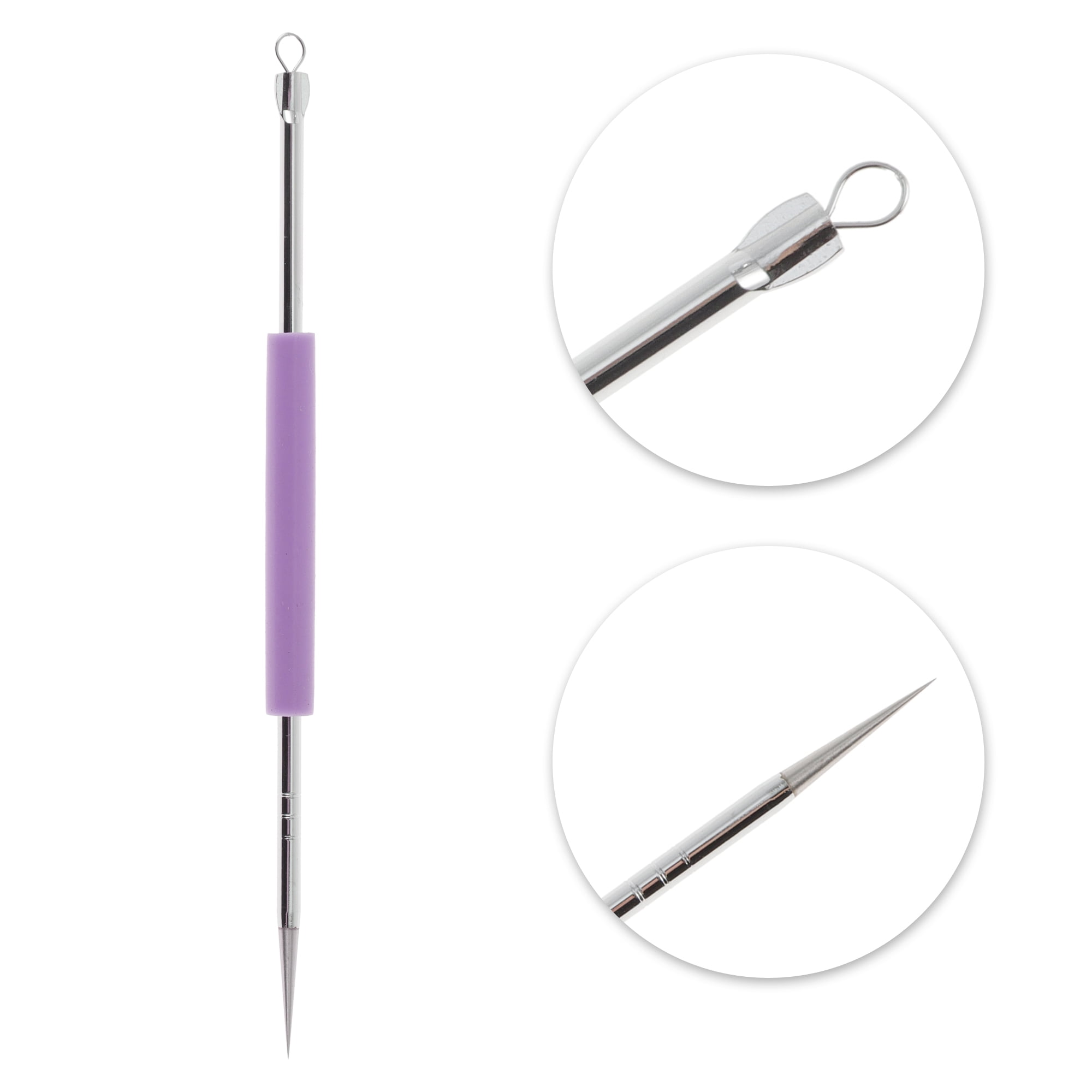 Unique Bargains Professional Durable Pimple Extractor Tool 4.92 Length 1 Pcs Purple