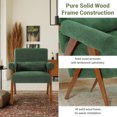 thumbnail image 6 of Mid Century Modern Chair, Neche Sherpa Arm Accent Chair with Pillow&Upholstered, Solid Wood Frame Reading Chair for Living Room, Bedroom - Green, 6 of 6