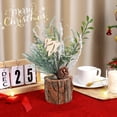 thumbnail image 6 of PayUSD Small Christmas Tree Tabletop Artificial Mini Christmas Tree Decorations with Holiday Ornaments Red Berry Pine Cone Reindeer for Home Indoor Fireplace Mantel Xmas Decor (Tree Stump-Green), 6 of 8
