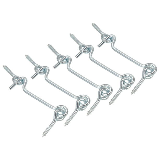 Uxcell 2.5 Inch Barn Door Latch, 5 Pack Carbon Steel Sliding Door Cabin Hook Eye Latch Lock with Mounting Screws