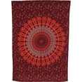 thumbnail image 4 of Bless International Indian Hippie Bohemian Golden Blue Peacock Mandala 30''x40''Tapestry, 4 of 4