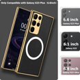 thumbnail image 6 of Compatible Samsung Galaxy S23 Plus Leather Case [Compatible with MagSafe],Magnetic Hybrid Electroplate Leather Silicone TPU Shockproof Protective Case for Galaxy S23 Plus Phone Case Slim Black, 6 of 14