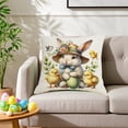 thumbnail image 5 of Wooowa Easter Cartoon Bunny Patterns Sofa Cushion Covers, for Various Festive Printed Covers and Easter Holiday Decor, 5 of 6