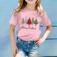 thumbnail image 2 of Bainana Girl'S Christmas T Shirts Santa Tree Letter Print Short Sleeve Tees Trendy Daily Wear Tops Clothes, 2 of 4
