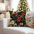 thumbnail image 4 of Ethan Taylor Floral Throw Pillow Soft Cushion Cover 'William Morris Flowers III Flowers Classic Cottage and Cottagecore' Pattern Decorative Square Accent Pillow Case, 16x16 Inches, Red, Green, 4 of 5