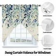thumbnail image 3 of Pastoral Floral Plant Swag Valances for Windows 2 Pack Sage Blue Eucalyptus Leaves Beige Swag Kitchen Curtains 36 Inches Long Rod Pocket Short Window Treatment for Kitchen Bathroom 36"x36", 3 of 8