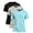 Black/Grey/Light Blue, variant on MIER Mens Short Sleeve Workout Shirt, Quick Dry Moisture Wicking Gym T-Shirt, Crew Neck, Black, Size XL, 3-Pack