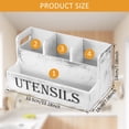 thumbnail image 2 of FUYGRCJ Extra Large Kitchen Utensils Holder, 2 Layers Wooden Utensil Organizer with 4 Compartments, Farmhouse Cooking Silverware Utensil Caddy Organizer with Spice Storage Space for Countertop, 2 of 11