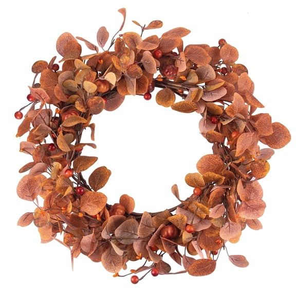 Scidweet Fall Wreaths for Front Door, 22" Artificial Eucalyptus Leaves Autumn Wreaths Modern Farmhouse Fall Decoration for Home
