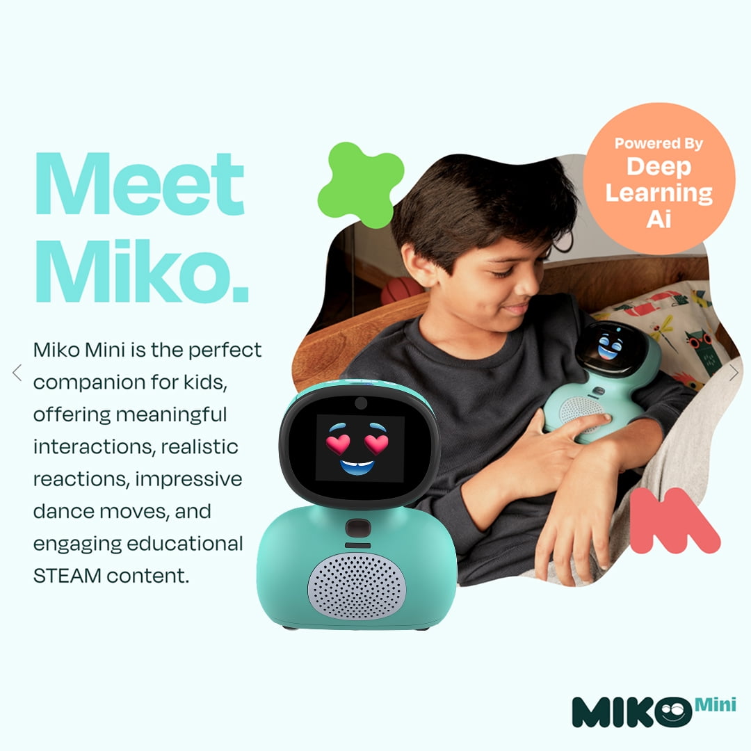 Miko Mini Safety-First AI Robot for Kids – Games, Stories & Learning Ages 5–10 | Blue