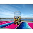 thumbnail image 3 of Hand Blown Mexican Drinking Glasses – Set of 6 Confetti Carmen Glasses 14 oz, 3 of 4