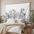 thumbnail image 3 of Wildflower Leaf Large Tapestry for Bedroom Wall Hanging Tapestry,Grey Floral Botanical White Watercolor Ceiling Backdrop Tapestries Poster Blanket Wall Decor for Teens Room Living Room 100" x 59", 3 of 8