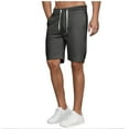 thumbnail image 3 of HOOMEUMY Mens Shorts Fashion Comfy Summer Outdoor Solid Color Drawstring Elastic Waist Straight-leg Pants Leisure Beach Shorts (Dark Gray,XL), 3 of 5