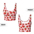 thumbnail image 6 of Rateoe Strawberries Print Womens' Sports Bras Scoop Neck Sports Vest- Padded U Back Seamless High Impact Support, 6 of 7