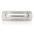 thumbnail image 5 of 925 Sterling Silver 7mm Comfort Fit Double Milgrain Plain Classic Wedding Band Ring, 5 of 8