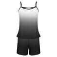 thumbnail image 6 of pstuiky Two Piece Sets for Women Summer Solid Color Cami Pajama Set Lounge Loose Fit Crew Neck Sleeveless Sleepwear with Shorts Summer Pjs Black S, 6 of 6