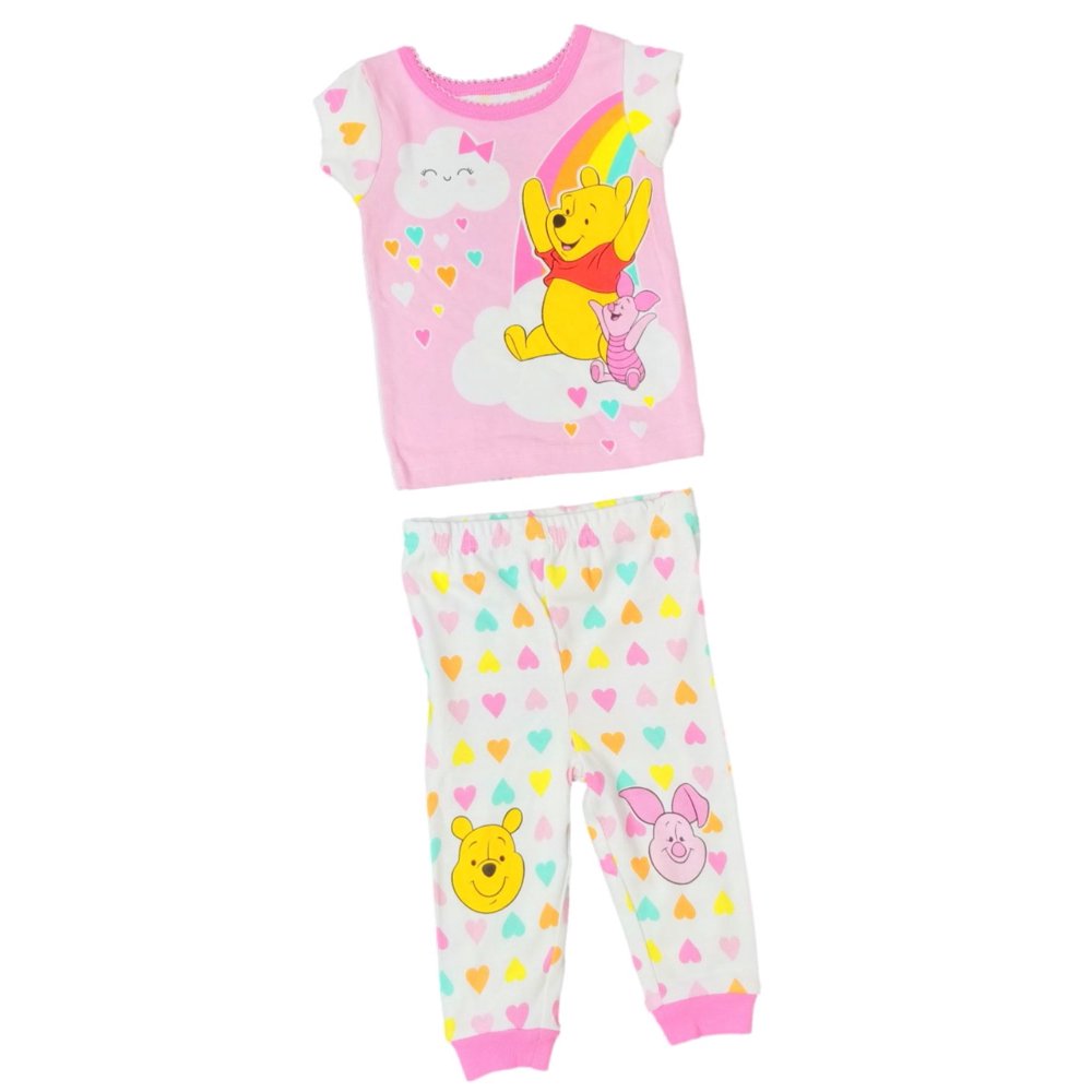 Disney Disney Infant Girls Pink Winnie The Pooh Heart Sleeper Pajamas