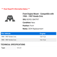 thumbnail image 2 of Front Engine Mount - Compatible with 1984 - 1987 Honda Civic 1985 1986, 2 of 2