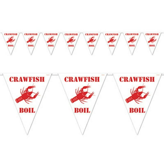 Crawfish Boil Pennant Banner - Cajun Festival - Margaritaville - 1 per pack
