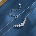 thumbnail image 3 of Flydeer Necklaces for Women 925 Sterling Silver 7 Stone Curved Smile Necklace 1.7CT 5A CZ Pendant Necklace Jewelry Gifts for Women, 3 of 8