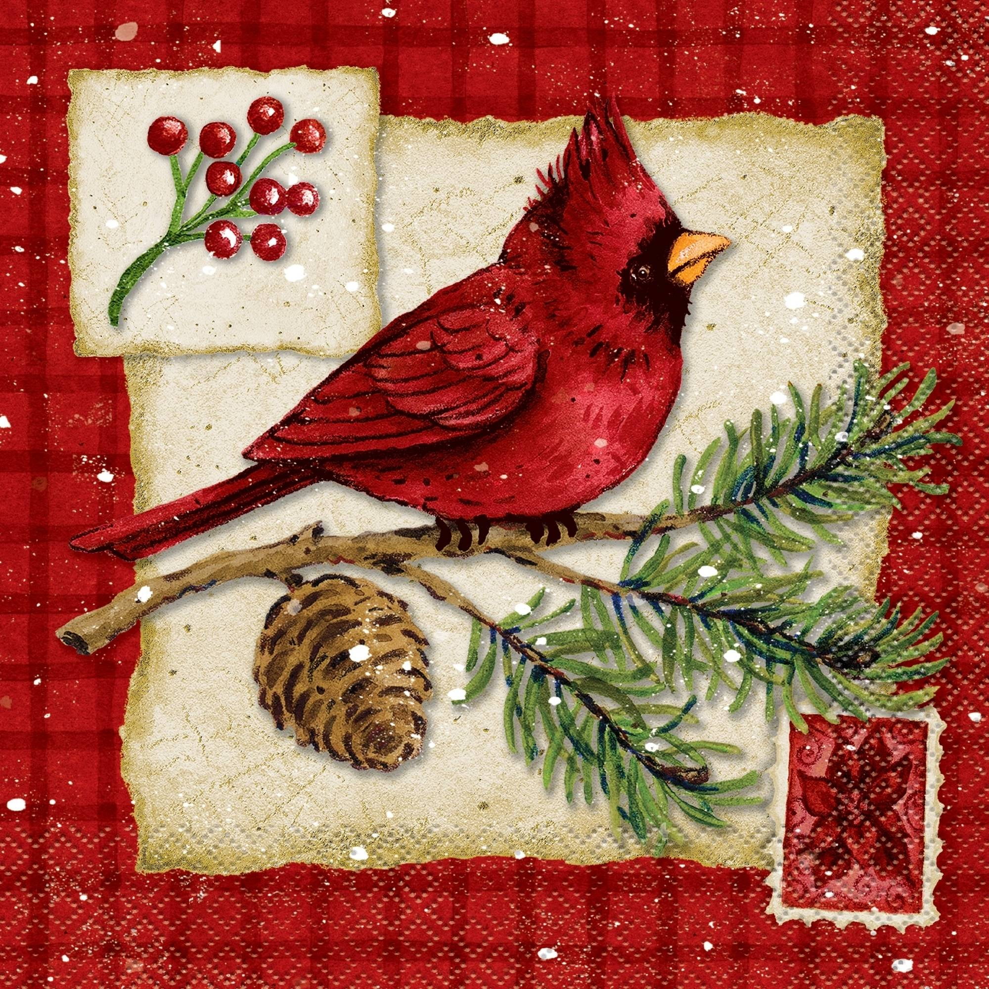 (3 Pack) Cardinal Christmas Paper Luncheon Napkins, 6.5 in, 16ct