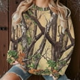 thumbnail image 5 of Oksale Women's Camo Fall Sweatshirts Plus Size Retro Tree Printing Round Neck Tops Loose Long Sleeve Winter Sweatshirt Soft Comfortable Shirts 2025 Gray XXXL, 5 of 9