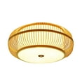 thumbnail image 2 of Cubierta de luz minimalista, accesorio de iluminación, candelabro decorativo tejido, pantalla de lámpara para , apartamento, baño, dormitorio, 40cmx14cm Fernando Pantalla de lámpara de bambú, 2 of 8