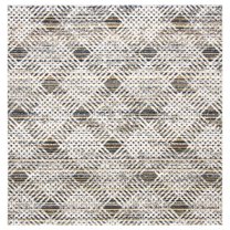 SAFAVIEH Montage Hedley Geometric Indoor/Outdoor Area Rug, Dark Grey/Grey, 6'7" x 6'7" Square