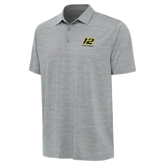 Men's Antigua Heather Gray Ryan Blaney Layout Polo