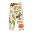 thumbnail image 4 of Naloa Monkeys in the Jungle Print Women’s Ultra-Soft Comfy Pajama Lounge Pants with Pockets & Drawstring, 4 of 8