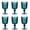 Light Teal Green, variant on KINGSTONE Drinkware Set,6-Piece Vintage Embossed Stemmed Glass Goblets,9.47oz