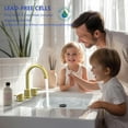 thumbnail image 3 of 304 Stainless Steel Widespread Bathroom Sink Faucet Brushed Gold 2 Handle 8 Inch 3 Hole with Pop Up Drain, 3 of 7