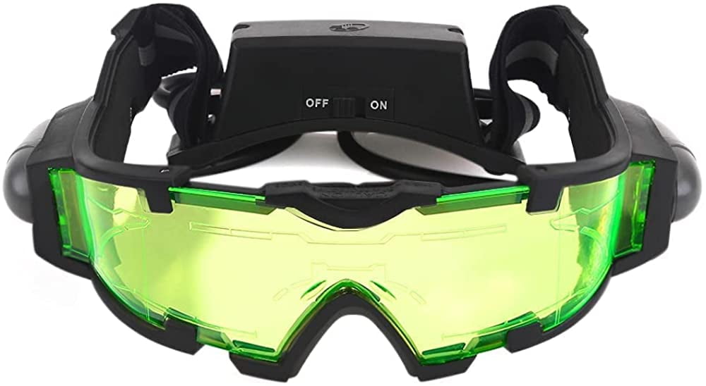 Houkiper Kids Night Vision Goggles Adjustable Led Night Goggles with Flip-Out Lights Green Lens Spy Night Vision Goggle Toy for Sking Racing Bicycling to Protect Children’s Eyes 