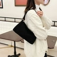thumbnail image 3 of Suede Mini Tote Shoulder Bag For Women 2025 Fall Winter Fashion Handbag Elegant Clutch Purse, 3 of 8