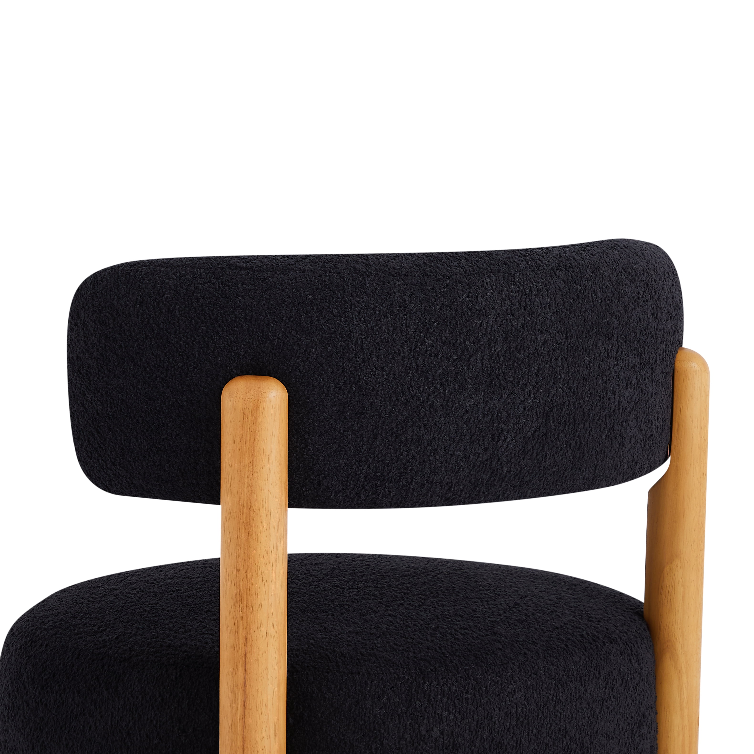 Euroco Farmhouse Armless Chair, Cozy Upholstered Armless Lounge Chair with Thatched Roof Rod Design and Wood Frame,Fabric Comfy Reading Chair for Bedroom,Living Room,Black