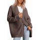 thumbnail image 1 of Cárdigan de mujer 2023 con frente abierto, botones extragrandes, suéteres ligeros, cuello en V, cárdigans sueltos, prendas de punto, 1 of 5