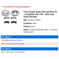 thumbnail image 2 of Front Disc Ceramic Brake Pad and Rotor Kit - Compatible with 1999 - 2004 Jeep Grand Cherokee 2000 2001 2002 2003, 2 of 2