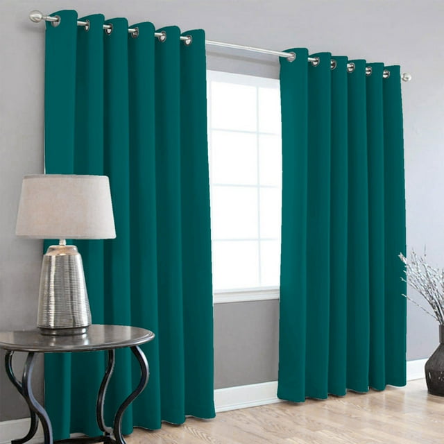 Cortinas Blackout 275cm Ancho X 215cm De Largo En 2 Paneles, 100% Microfibra Poliéster PETROLEO