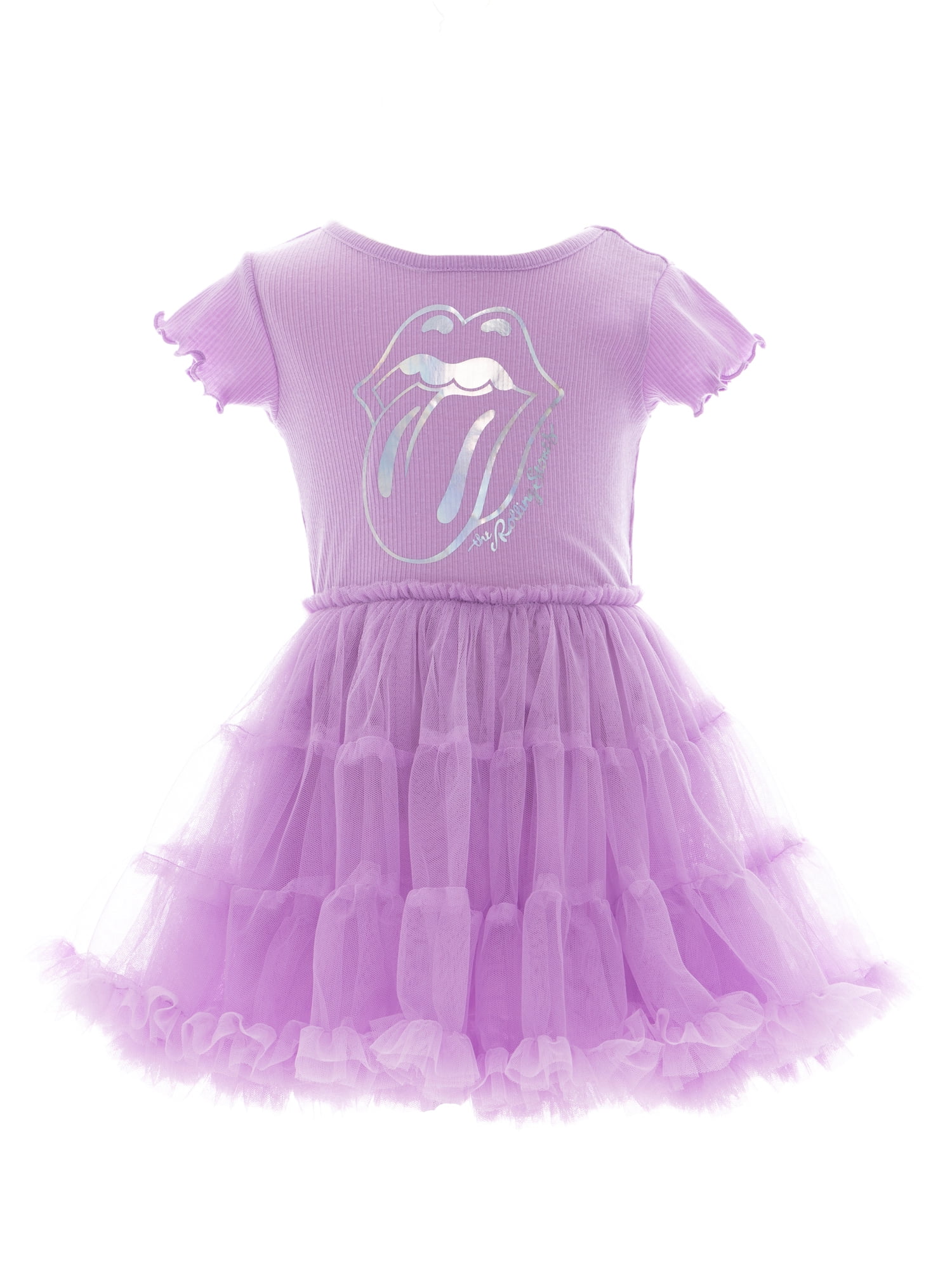 Rolling Stones Toddler Girl Iridescent Graphic Tiered Tutu Dress, Sizes 12M- 5T