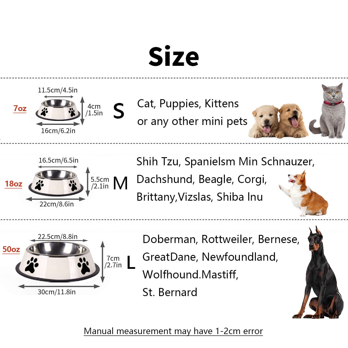 Stainless Steel Dog Bowls Set, Food and Water Non Slip Anti Skid Stackable Pet Puppy Dishes for Small, Medium and Large Dogs (2 Pack)
