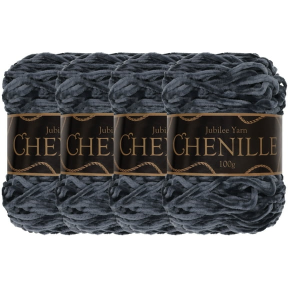 JubileeYarn Chenille Yarn - Worsted Weight Yarn - 100g/skein - Cabernet Sauvignon - 4 Cakes